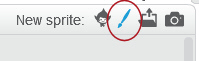 Screenshot: new Sprite button