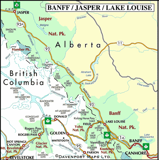 Location of Banff National Park