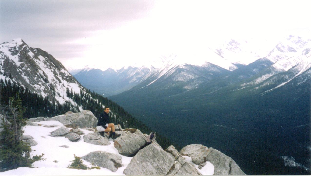 One of the authors enjoying solitude in Banff National Park