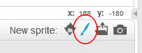 Screenshot: new Sprite button