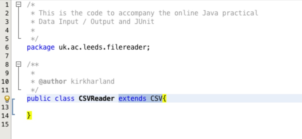 New CSVReader class extends CSV.