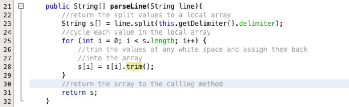 Triming white space when parsing