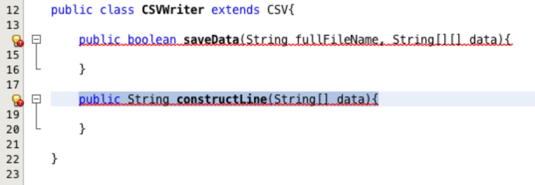 CSVWriter with method structure.