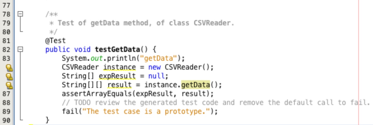 Auto-generated testGetData method