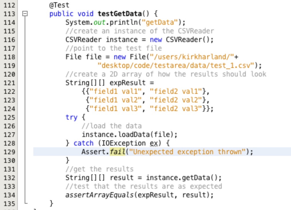 Adding error handline to the getData test