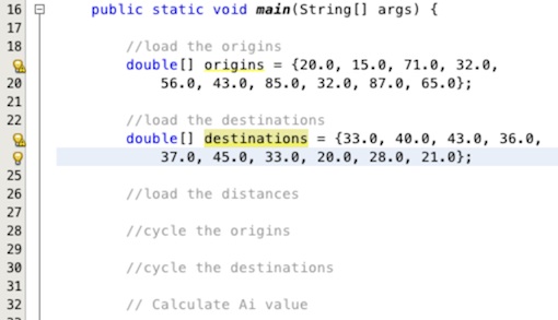 Entering destination data