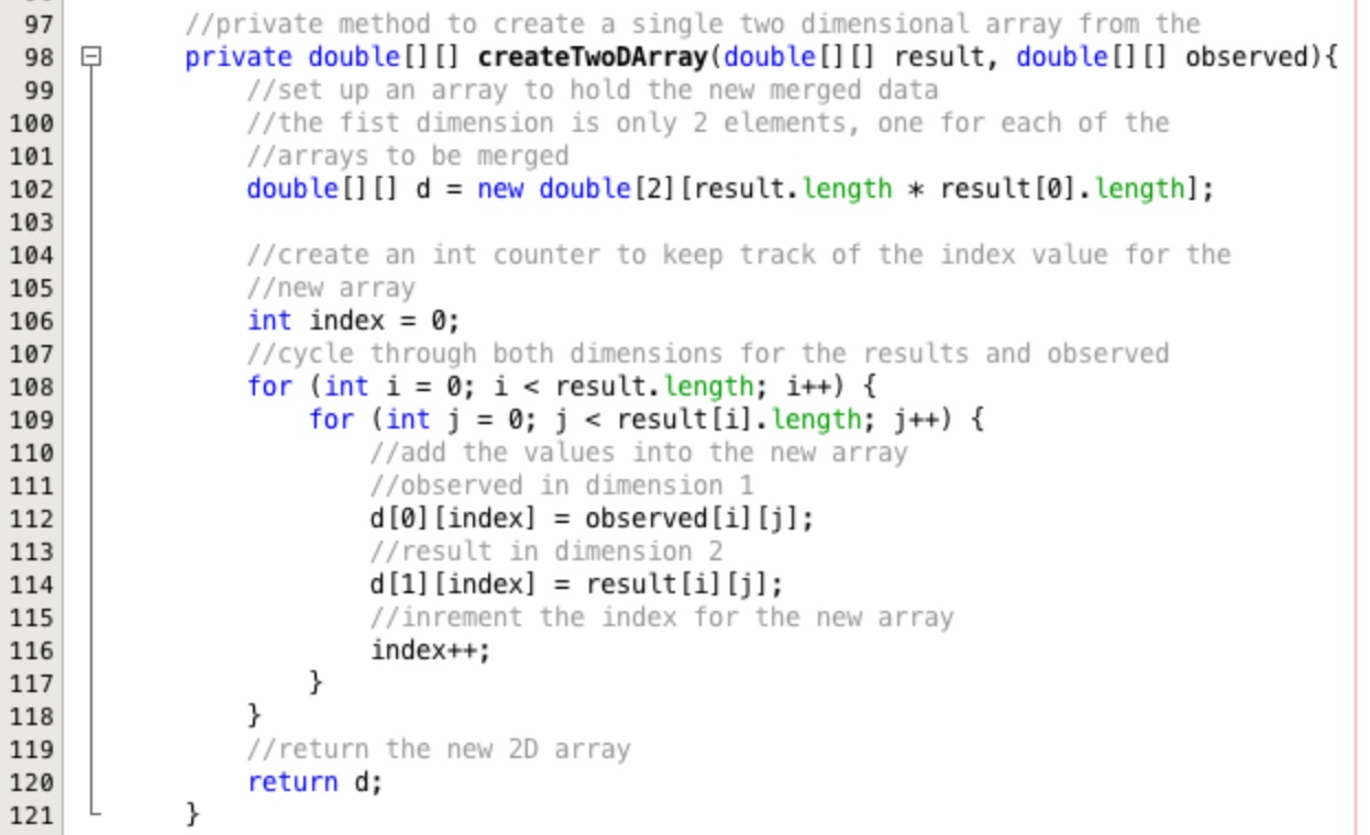 Format the 2D arrays