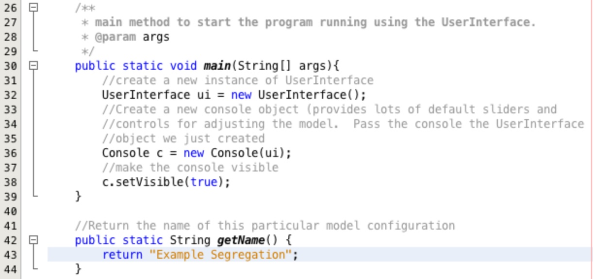 Adding the model name and the main method