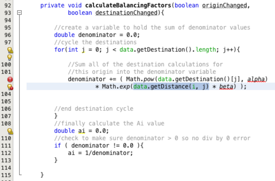 Getting the distance in the balancing factor method