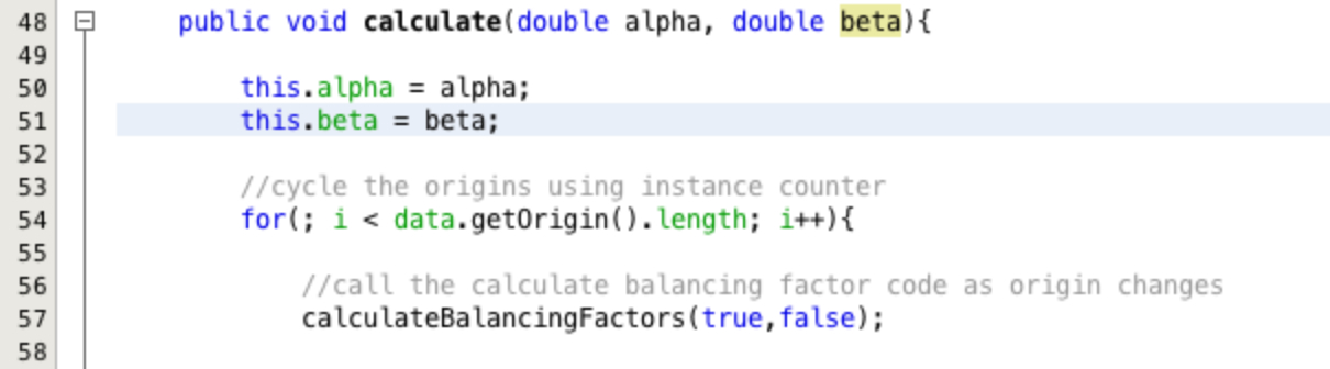 Assigning alpha and beta to instance level variables