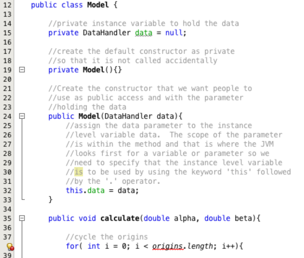 Creating the constructors for Model.